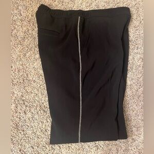 WHBM The Slim Ankle Cuffed Black With Silver Stripe Pants Sz 2 NWOT